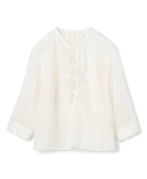 ポリエステルウールボイル フリルブラウス