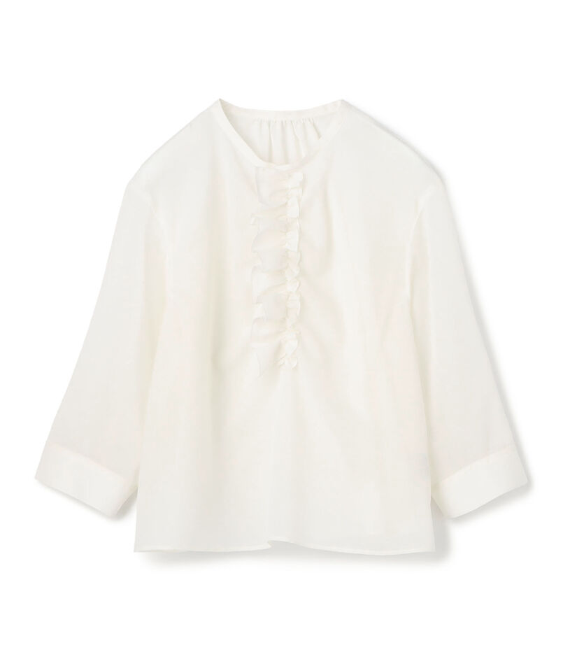 ポリエステルウールボイル フリルブラウス