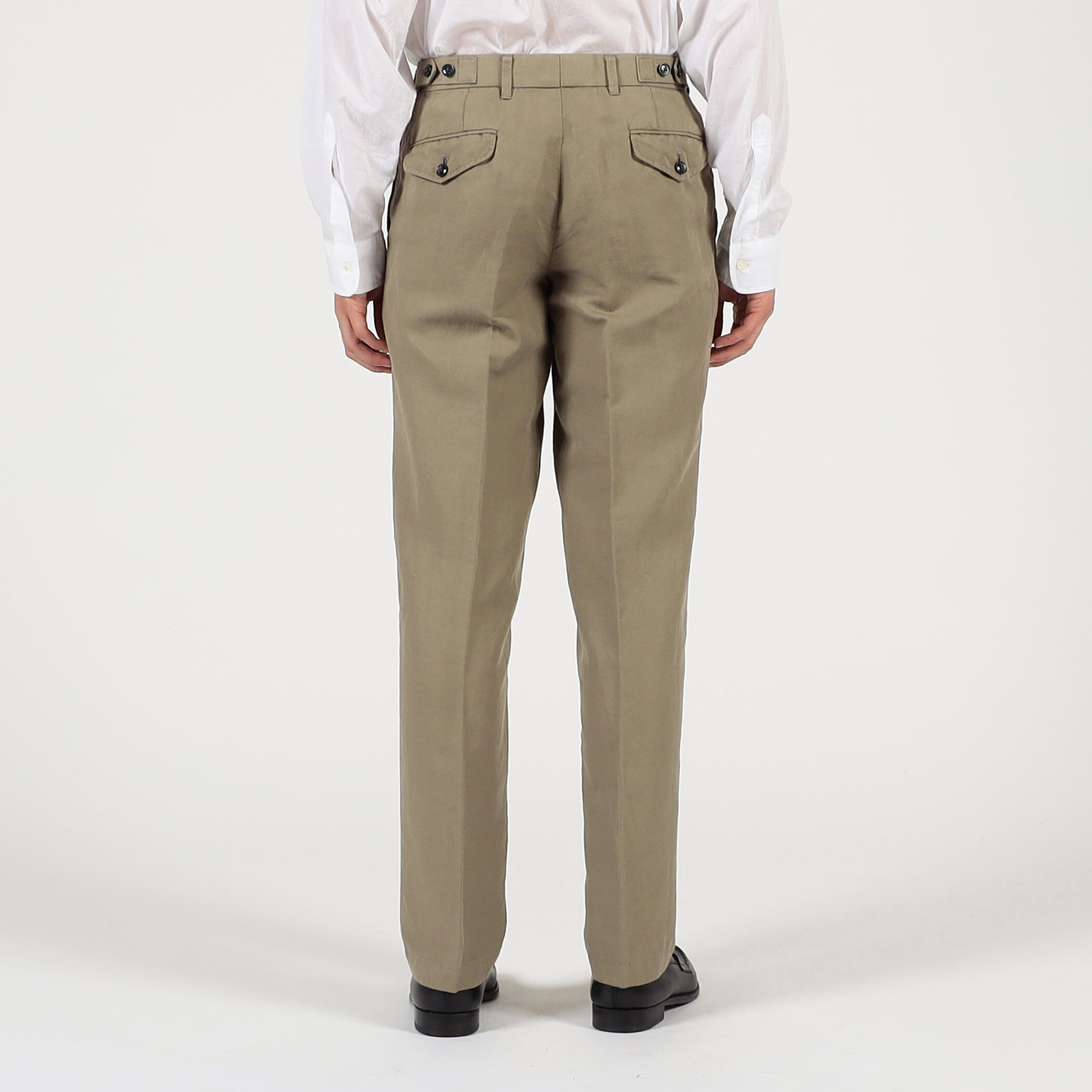 リネンコットン サイドアジャスター ノープリーツパンツ SONDRIO
