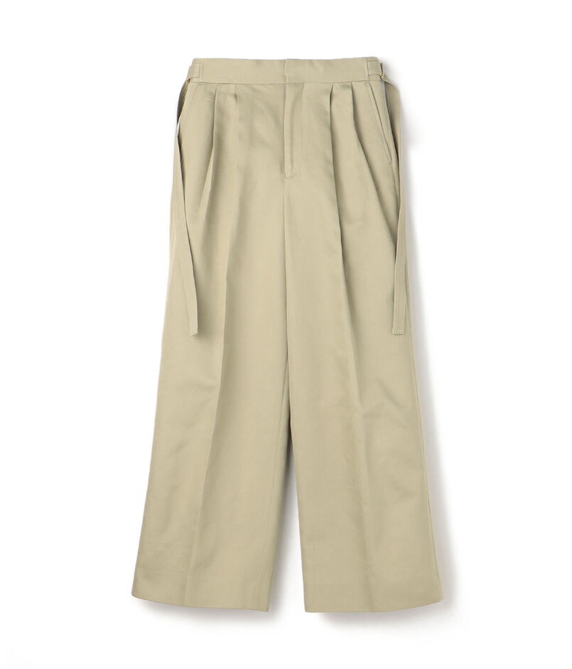 TOMORROWLAND .B コットンサテン 2タックワイドパンツ  