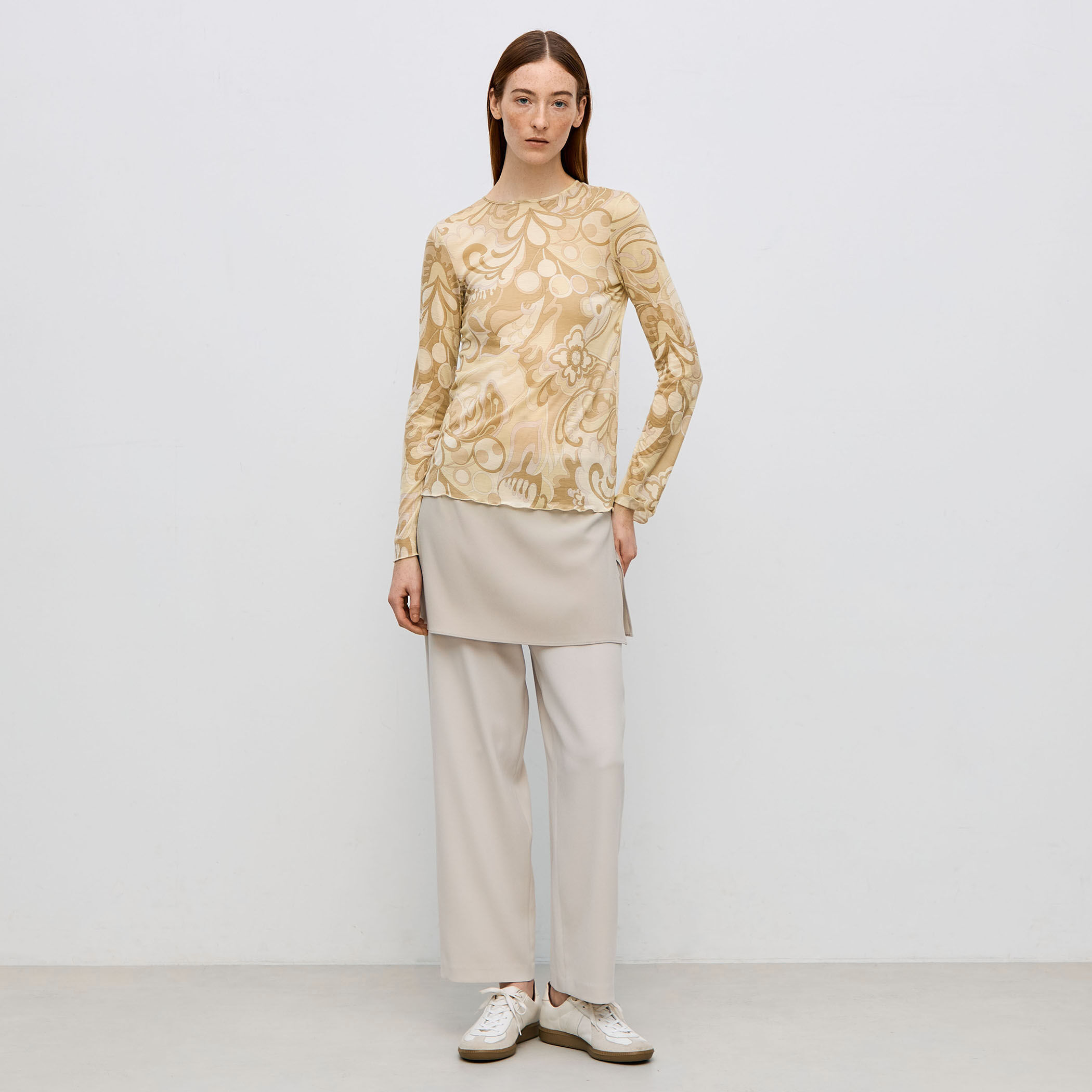 Mara Hoffman シルク 貝殻 プリント 変形 カットソー テンセルシルク ハンドプリントカットソー｜トゥモローランド