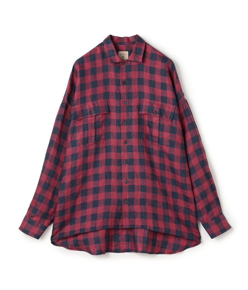 【別注】GUY ROVER リネンチェック オーバーシャツ