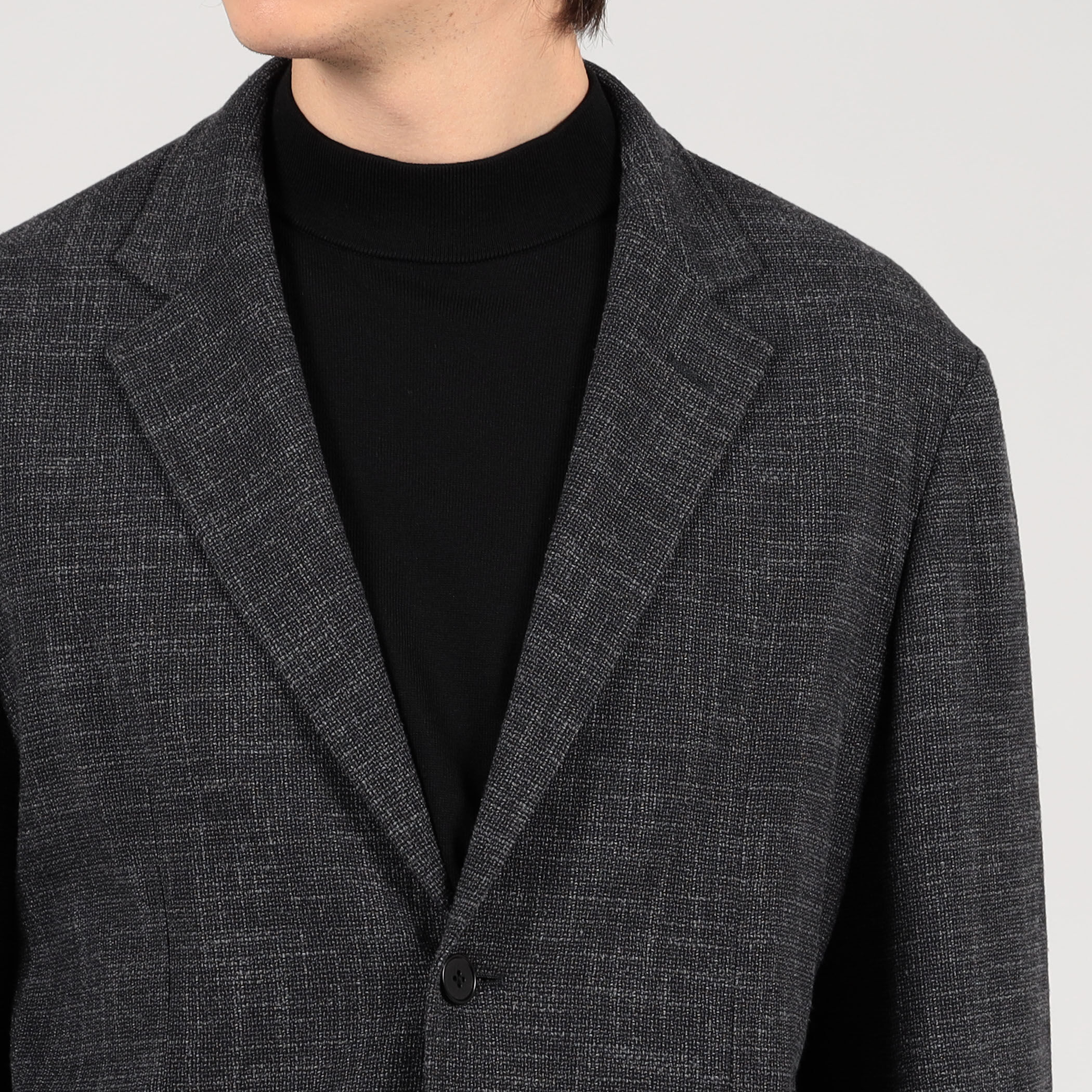 ウールシルクナイロン シングルブレステッド 2Bジャケット CARLO