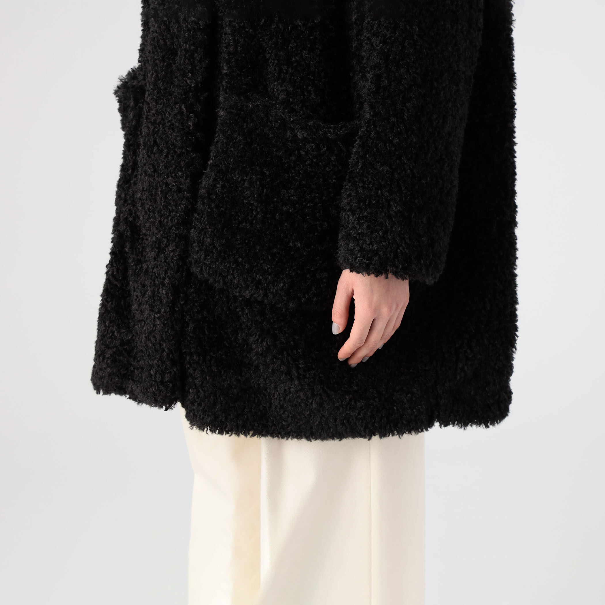 □MACKINTOSH NEW HUMBIE ノーカラーエコファーコート