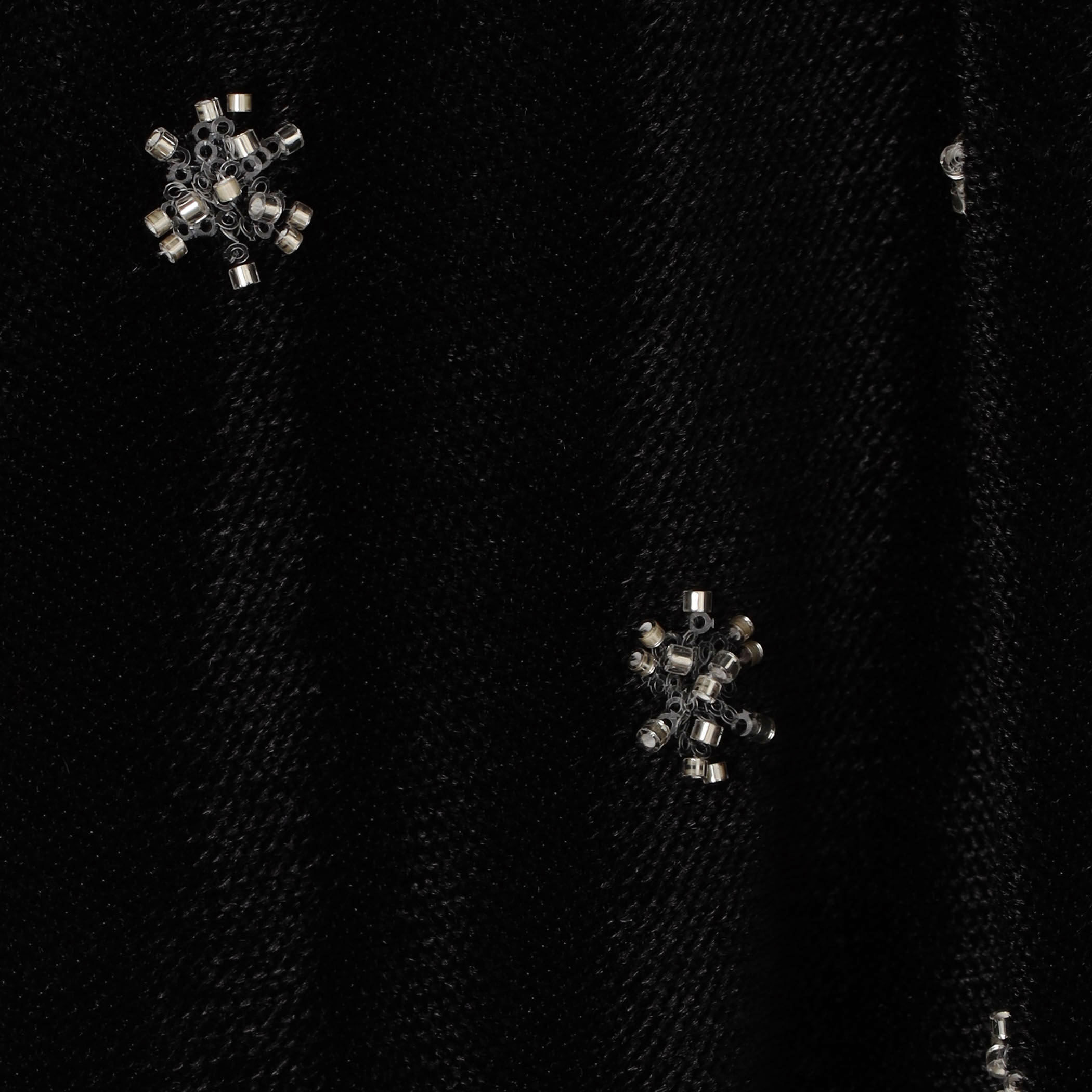 メッシュベロアエンブロイダリー ラッフルカフスブラウス