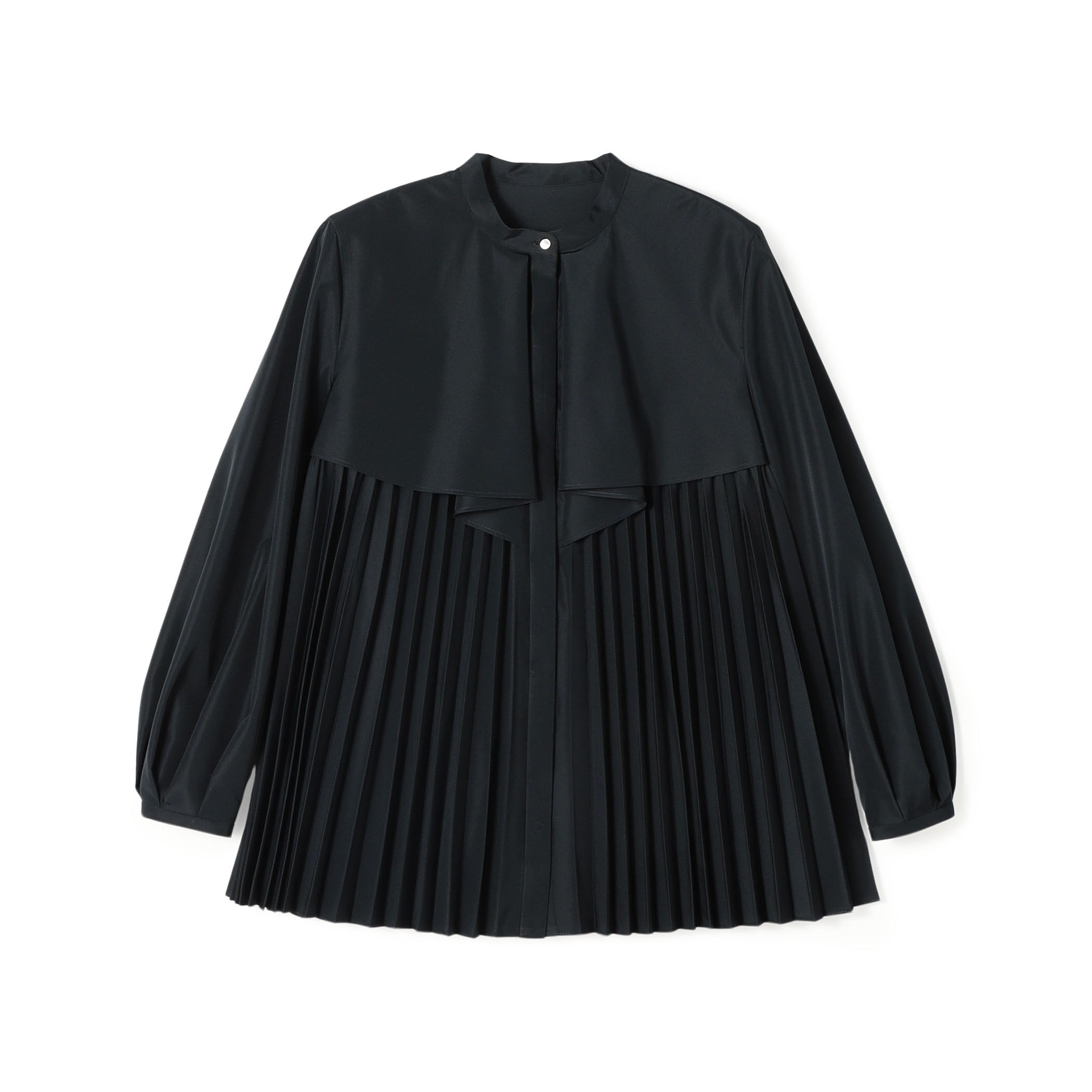 プリーツコンビ フロントドレープブラウス｜トゥモローランド 公式通販