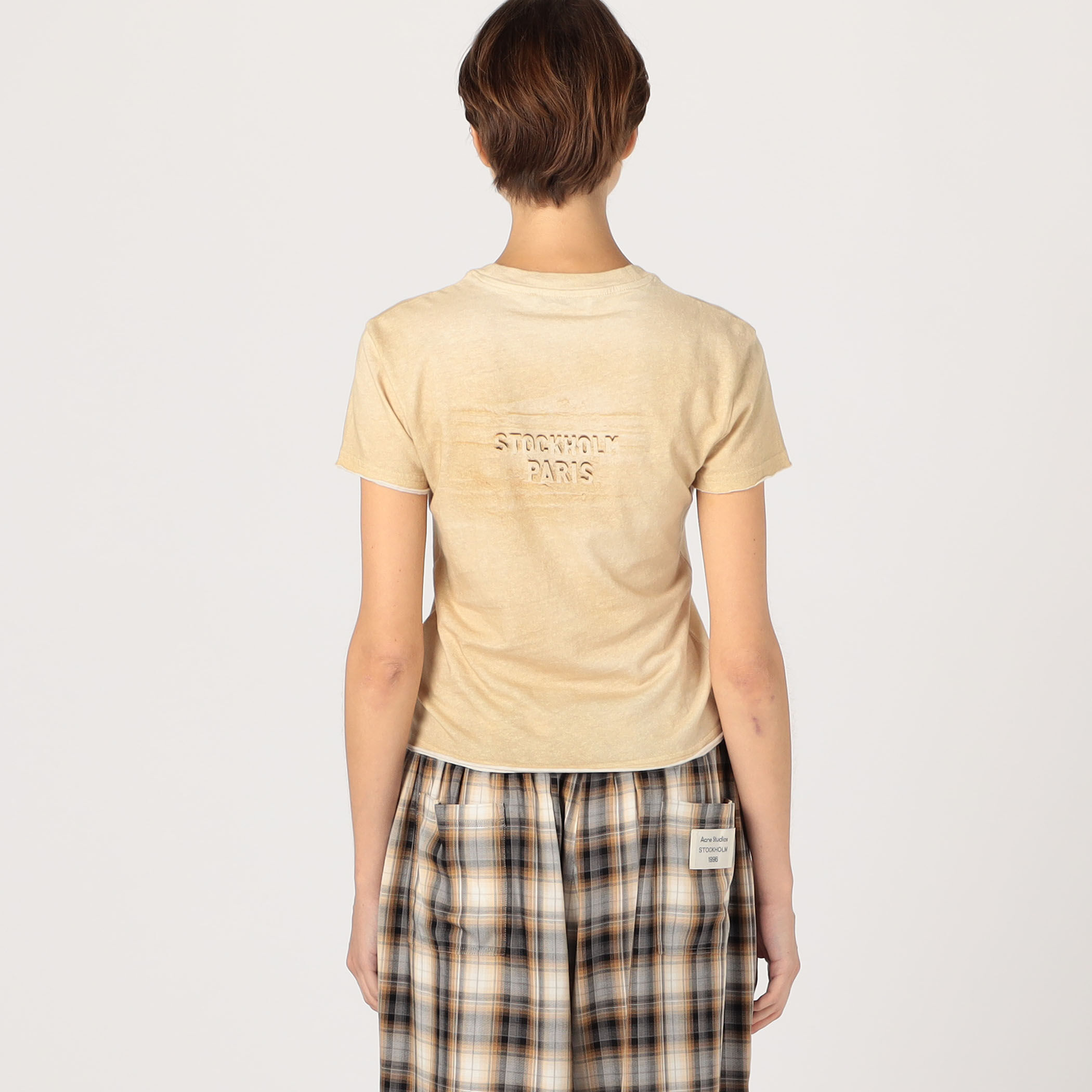 アクネストゥディオズ　Tシャツ　ロゴ　1996 ホワイト　トゥモローランド アクネストゥディオズ】Stamp Logo 1996 コットンロゴTシャツ