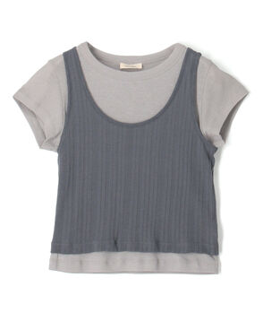 オーバーレイコットン レイヤードベビーTシャツ