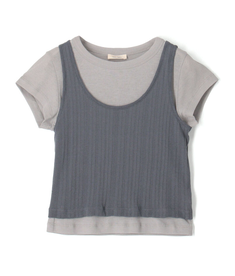 オーバーレイコットン レイヤードベビーTシャツ