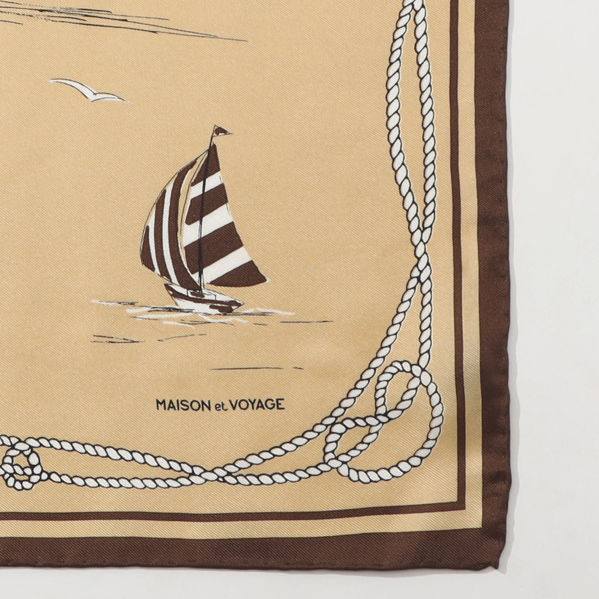 MAISON et VOYAGE シルクツイル ヨットモチーフ スカーフ