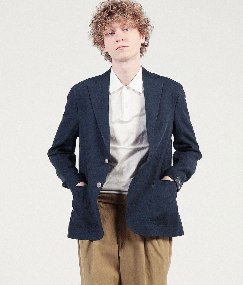 BARBA EASY J1 リネン シングルブレステッド2Bジャケット  