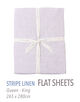 ストライプリネン フラットシーツ（クイーン～キング）