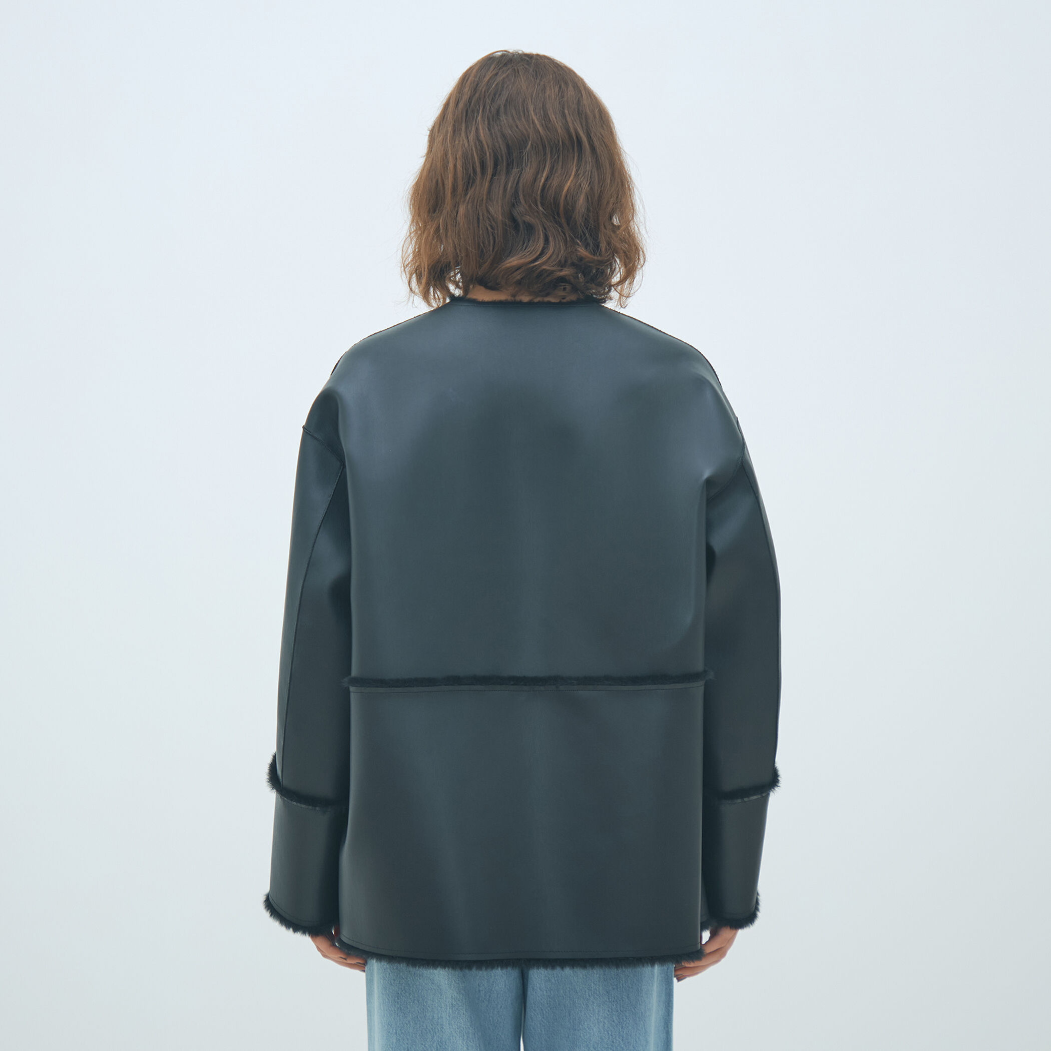 フェイクムートン リバーシブルショートコート