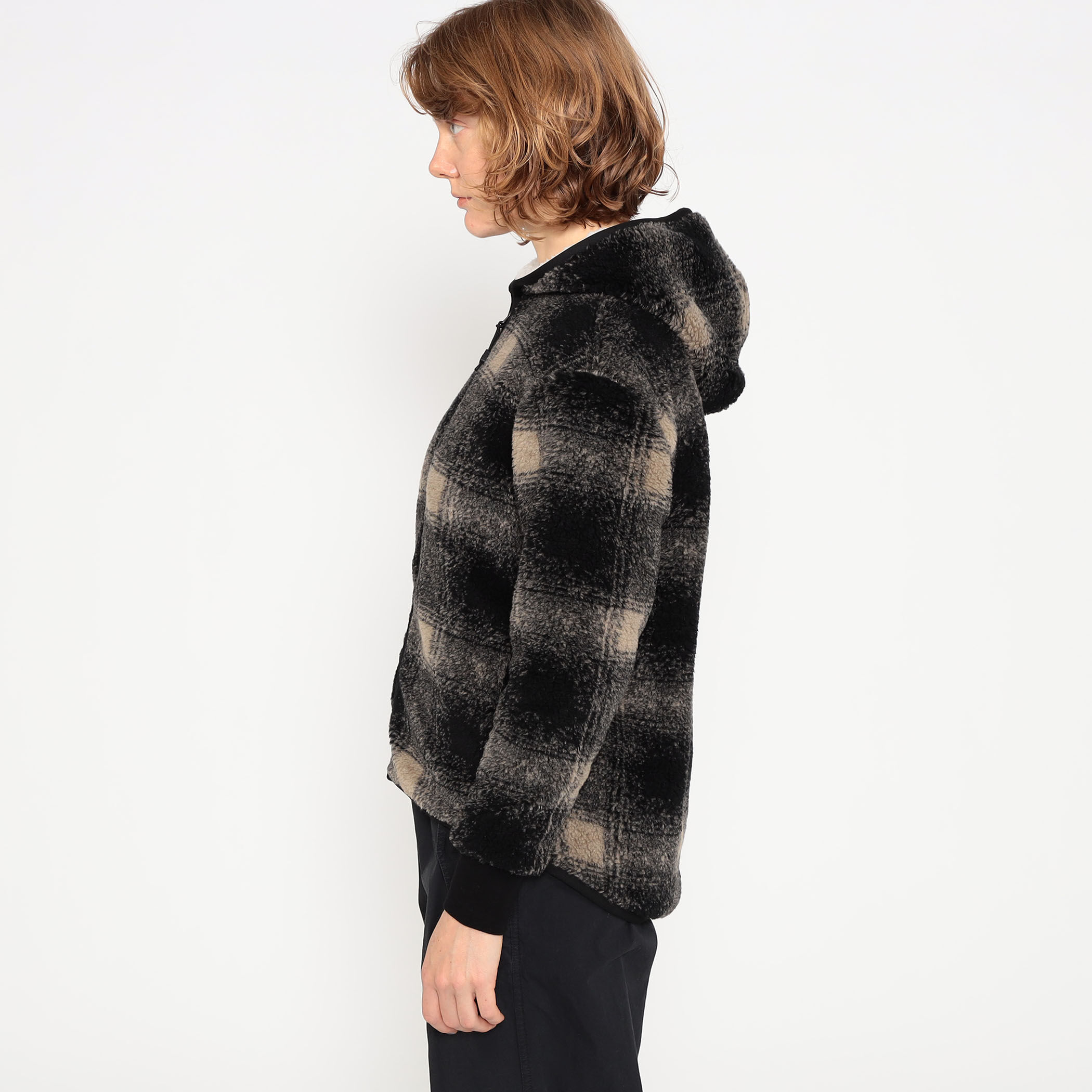 チェックプリントボアフリース ジップアップブルゾン WPSH2554