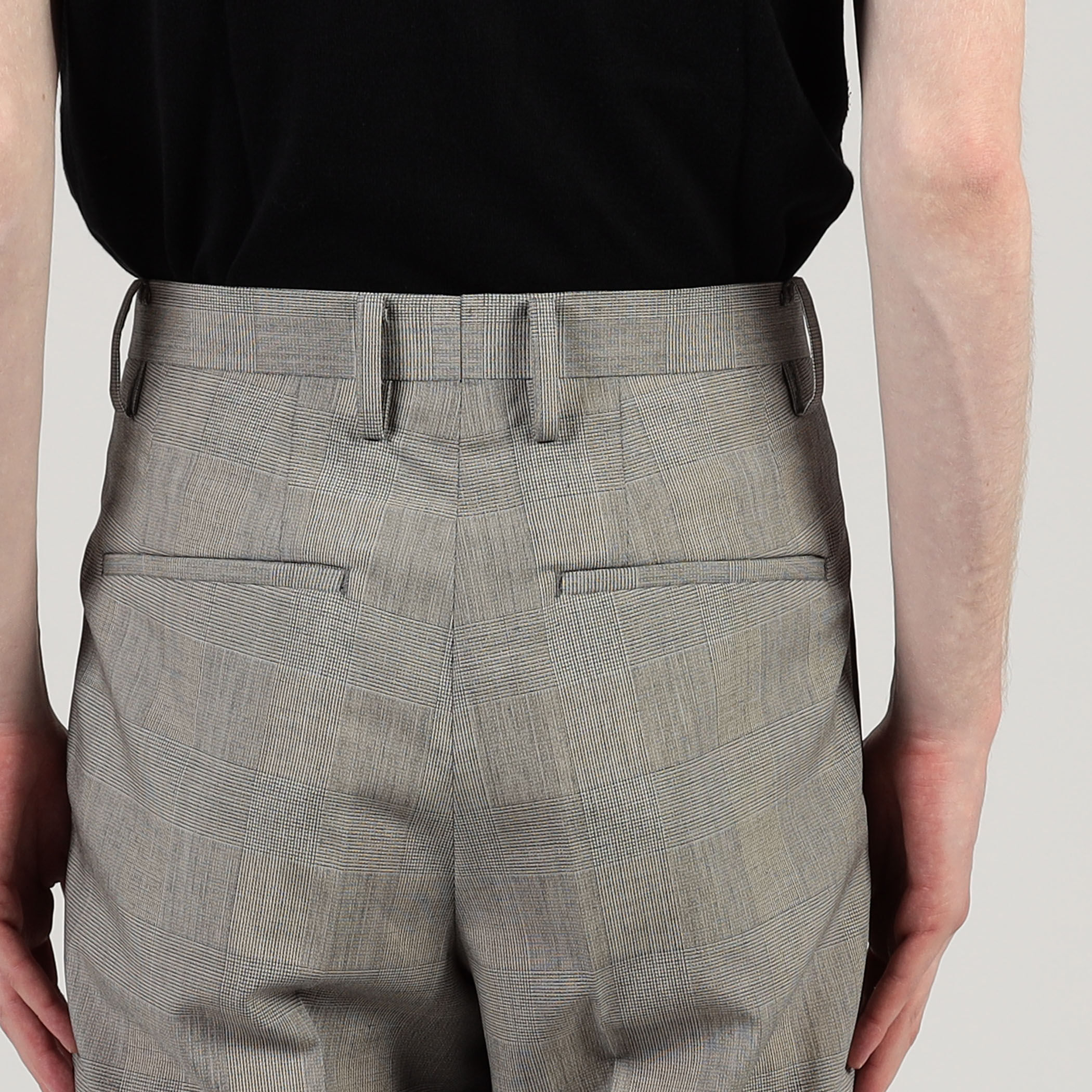 ウールシルク 1プリーツ テーパードスラックス