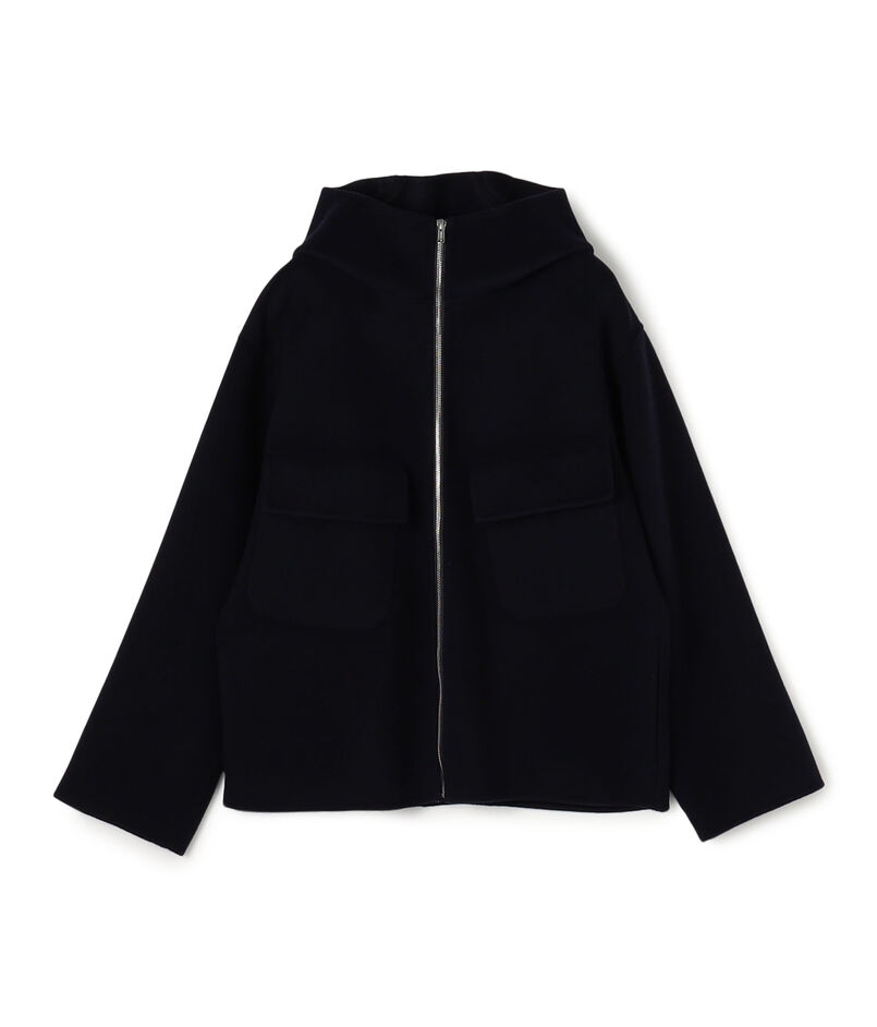 ウールカシミヤダブルフェイス フーデッドブルゾン