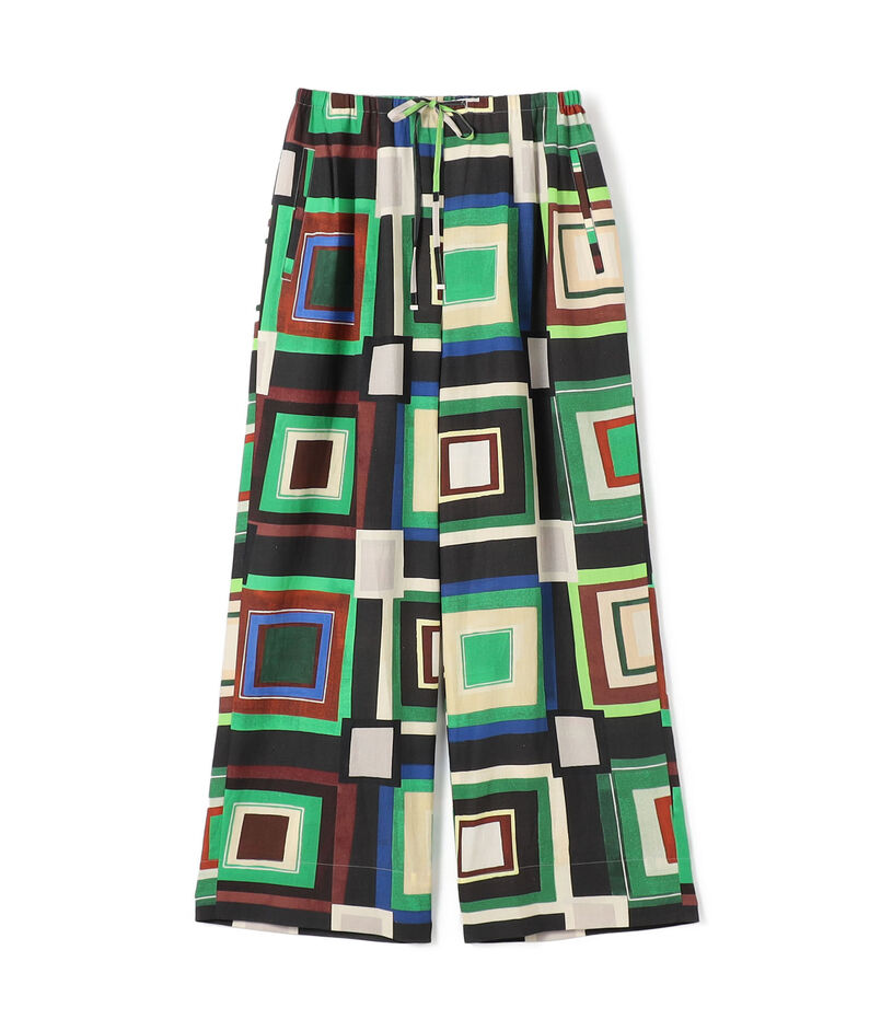 スキームプリント ドロストワイドパンツ