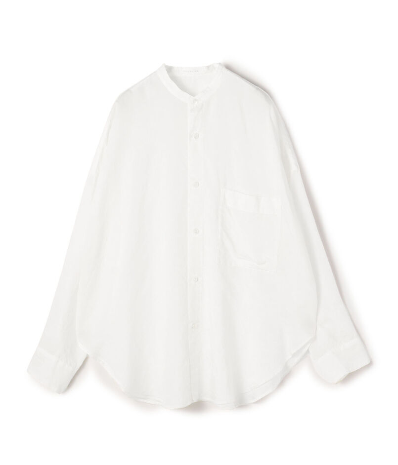 セルロースシルクブロード スタンドカラーシャツ