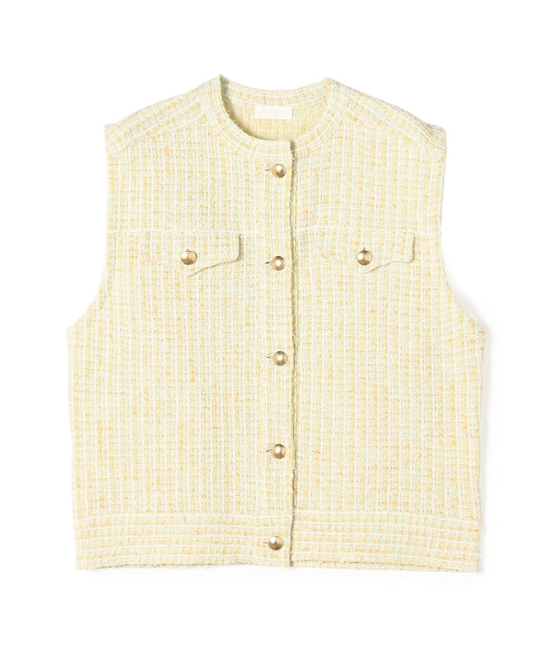 ミックスツイード ショートベスト