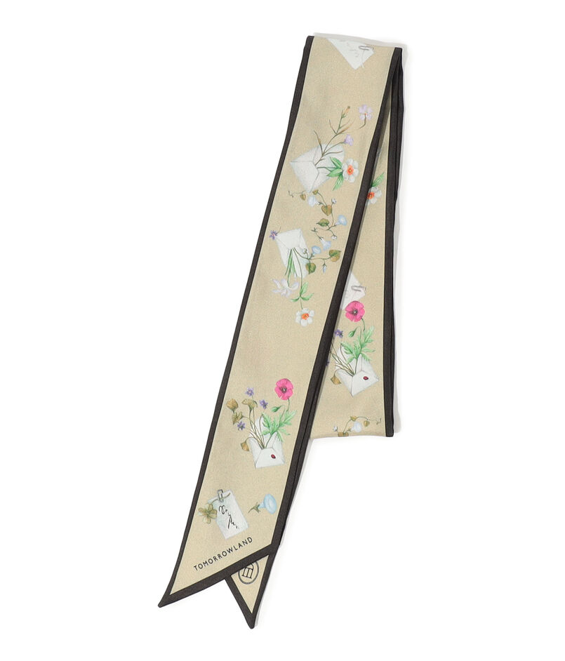 ATELIER TOMORROW FLOWER LETTER シルク ボウタイスカーフ