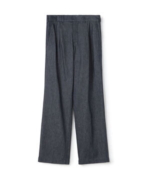 JAN MACHENHAUER James Pants Denim 1プリーツ コットンデニムパンツ