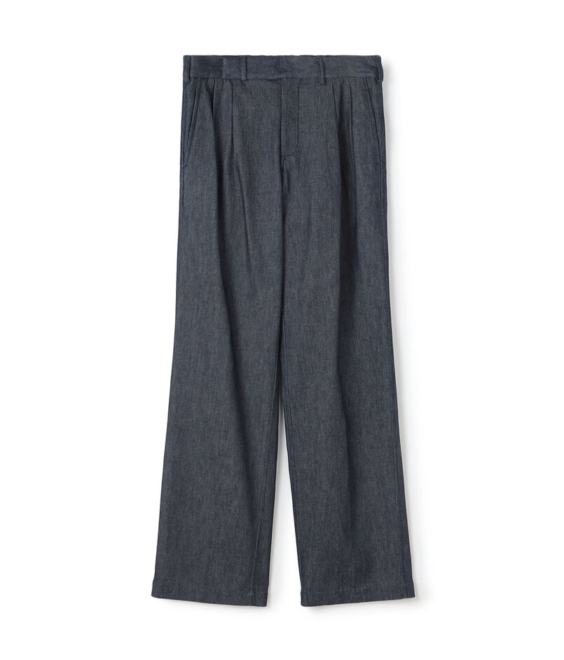 JAN MACHENHAUER James Pants Denim 1プリーツ コットンデニムパンツ