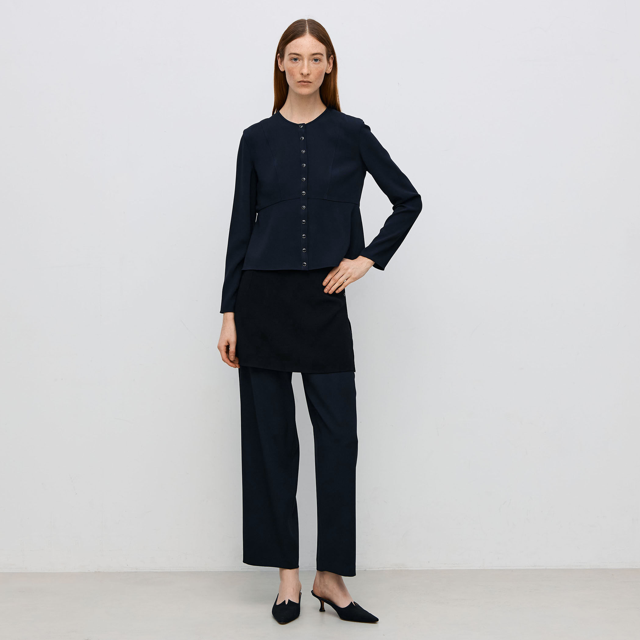 【美品】24SSバッカトゥモローランド ジョーゼットサテン ギャザードブラウス 美品】24SSバッカトゥモローランド ジョーゼットサテン