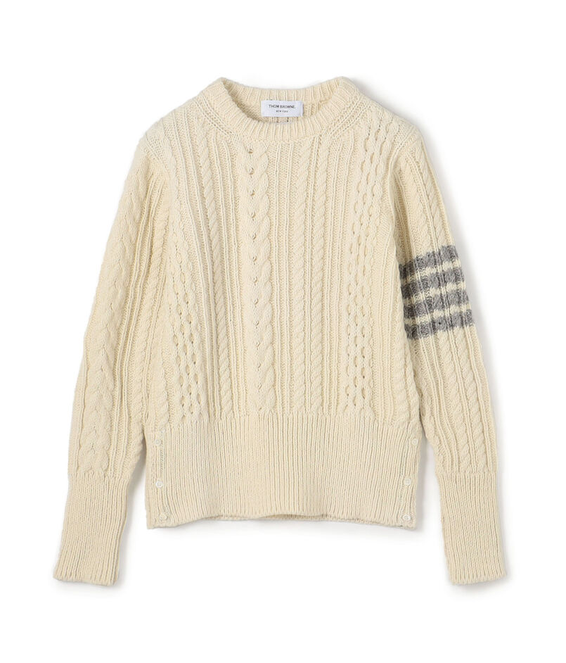 ●THOM BROWNE ARAN CABLE STITCH PULLOVER
