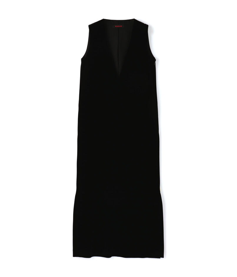 ■CABaN ソフトべロア Vネックスリーブレスワンピース