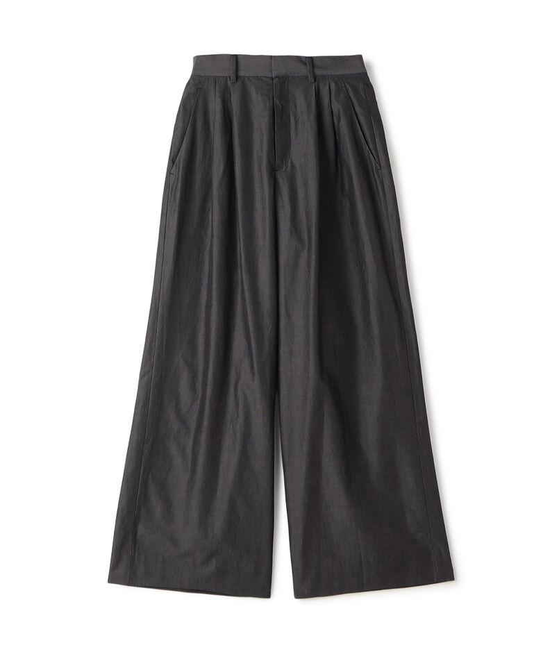 シャトルポプリン 2タックワイドパンツ