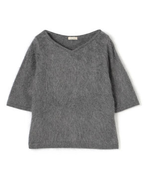 ピュアカシミヤファー Vネックプルオーバー