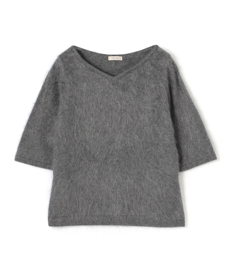 ピュアカシミヤファー Vネックプルオーバー