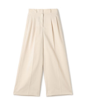 コットンライクサテン 2タックワイドパンツ