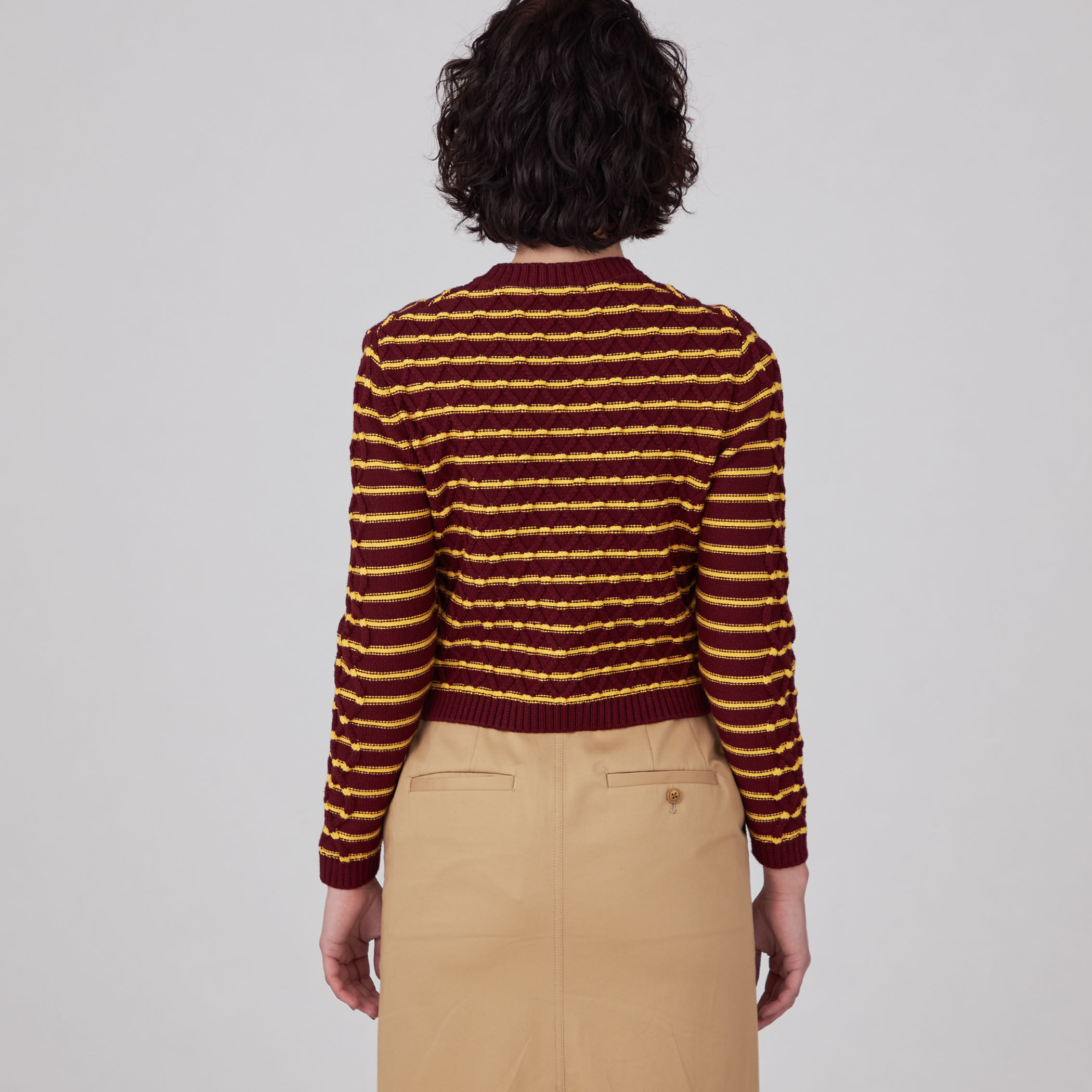 ハイブリットコットンケーブル クルーネックカーディガン