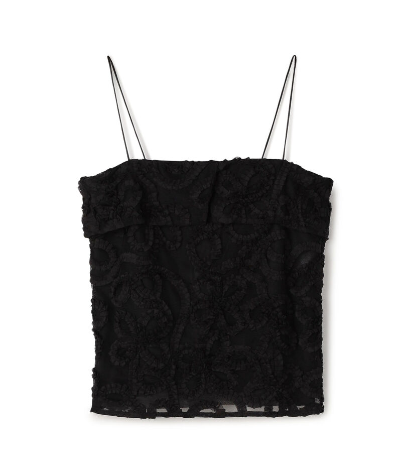 ロゼットチュールエンブロイダリー キャミソールブラウス