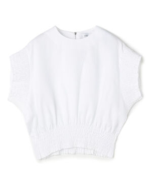 HYKE LINEN SHIRRED BLOUSE