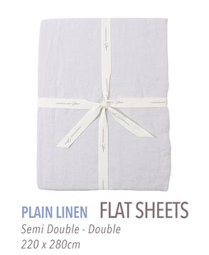 プレーンリネン フラットシーツ（セミダブル～ダブル）