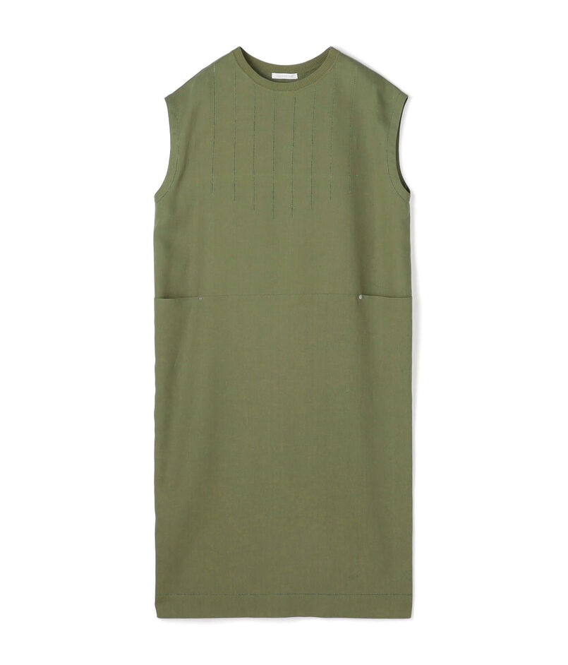 【WEB先行予約】リブコンビフレンチリネン フレンチスリーブワンピース