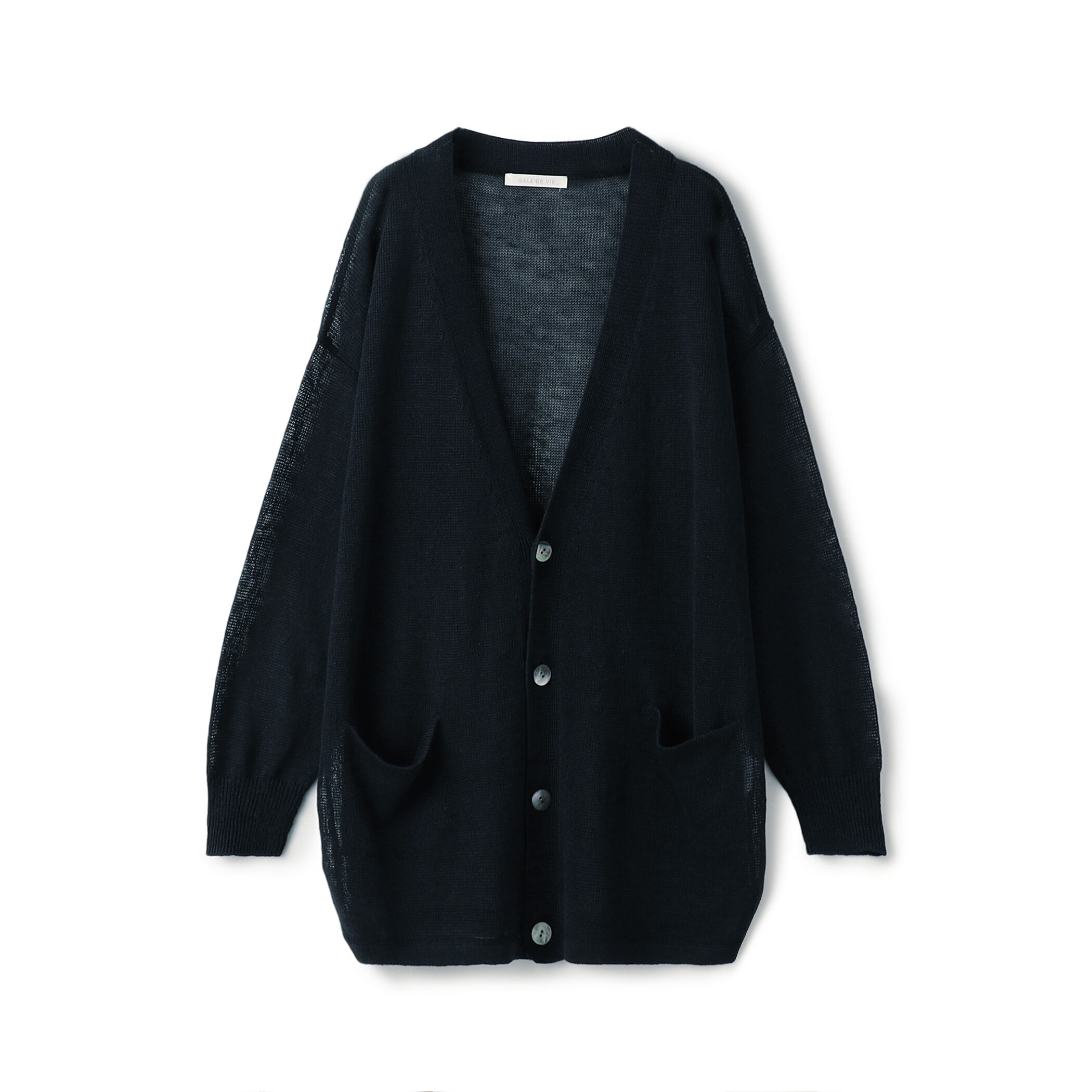 セール】 【OUTLET】すかし柄ロングニットカーディガン