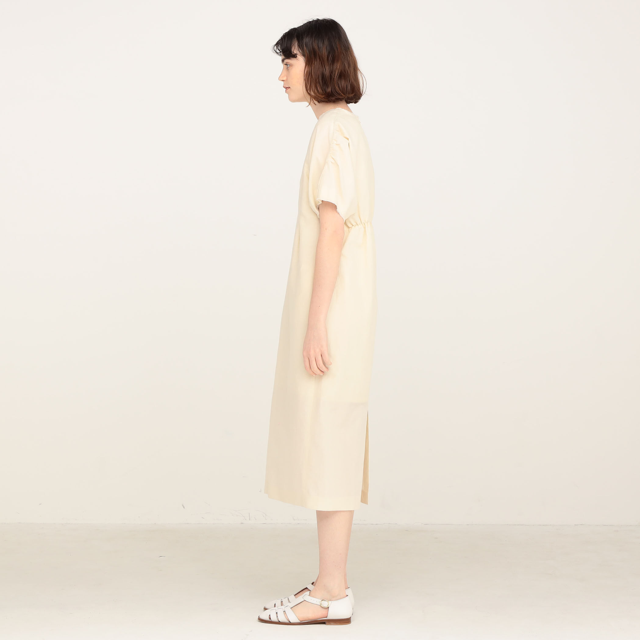 プランテーション コットンリネン Vネック ワンピース BPF01_11_11062206202_4100