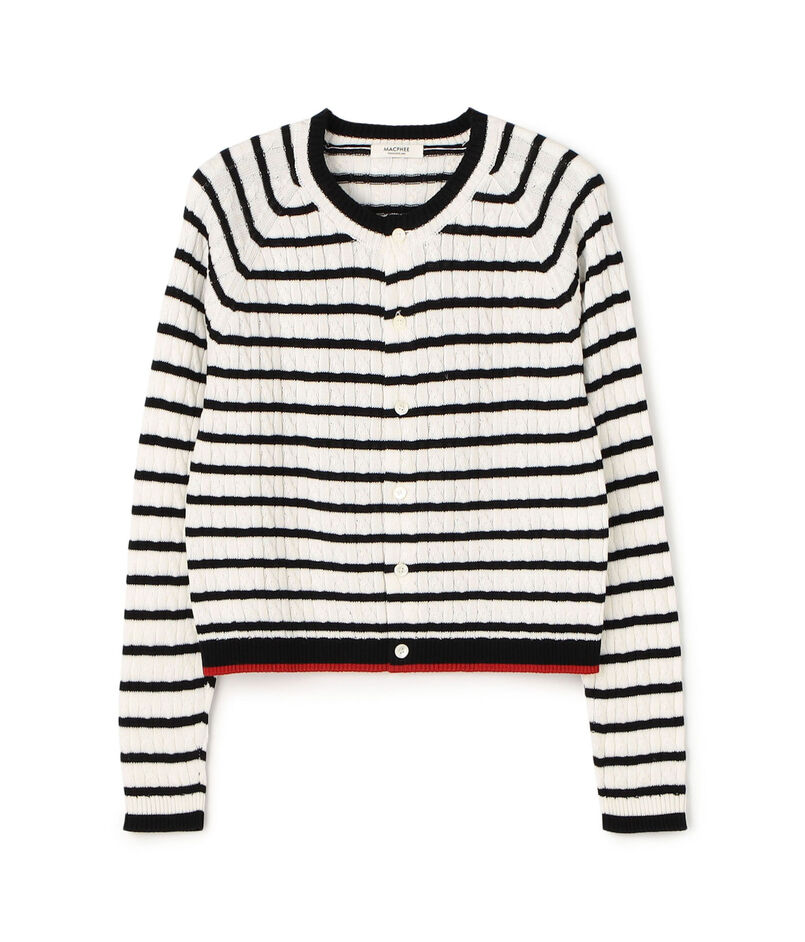 ギザケーブル クルーネックカーディガン