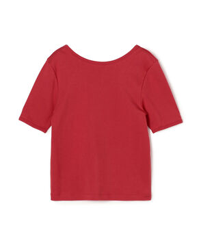 シルキーリブ ボートネックプルオーバー