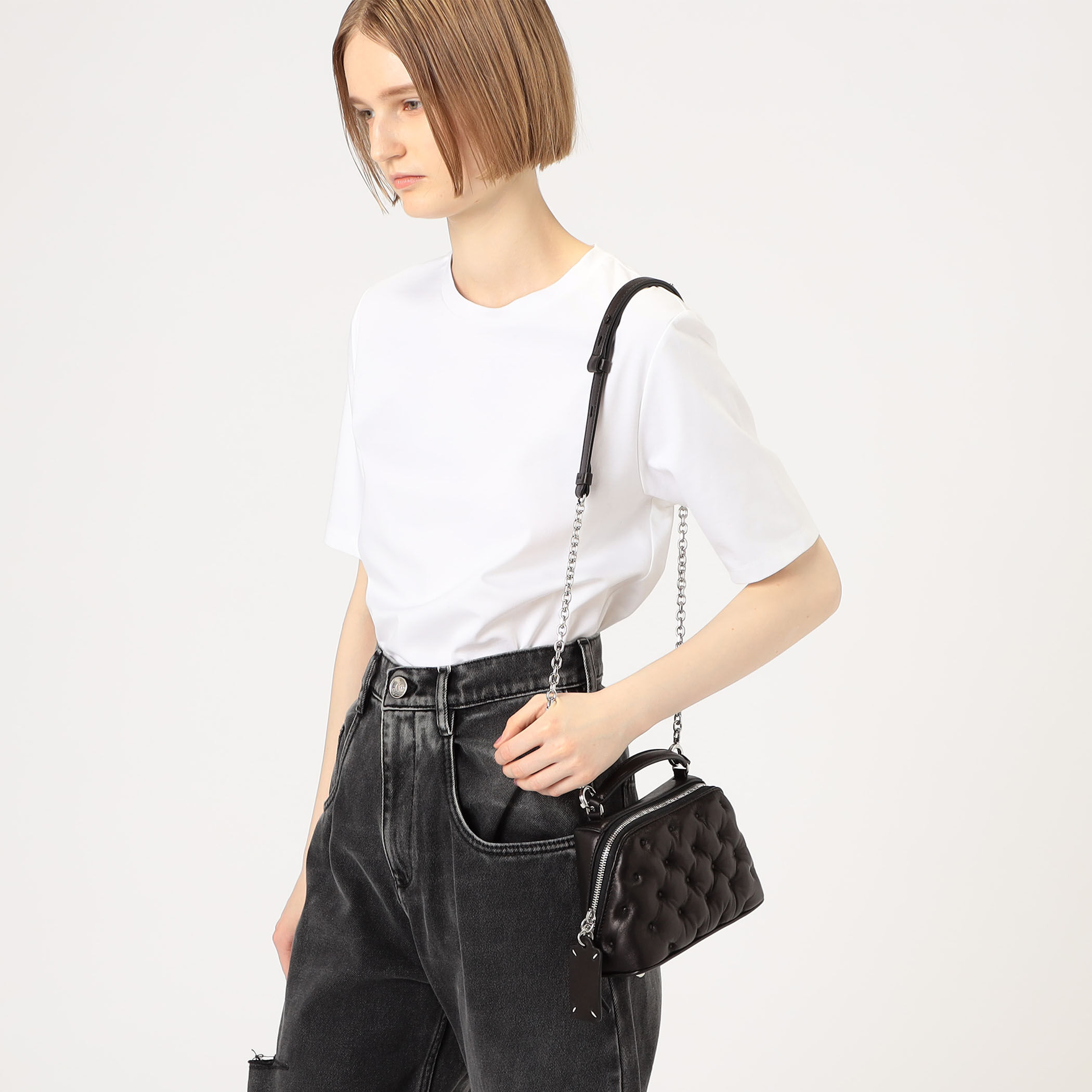 Maison Margiela GLAM SLAM EMBROIDERY TRAPEZOID BAG Maison Margiela GLAM SLAM EMBROIDERY TRAPEZOID BAG
