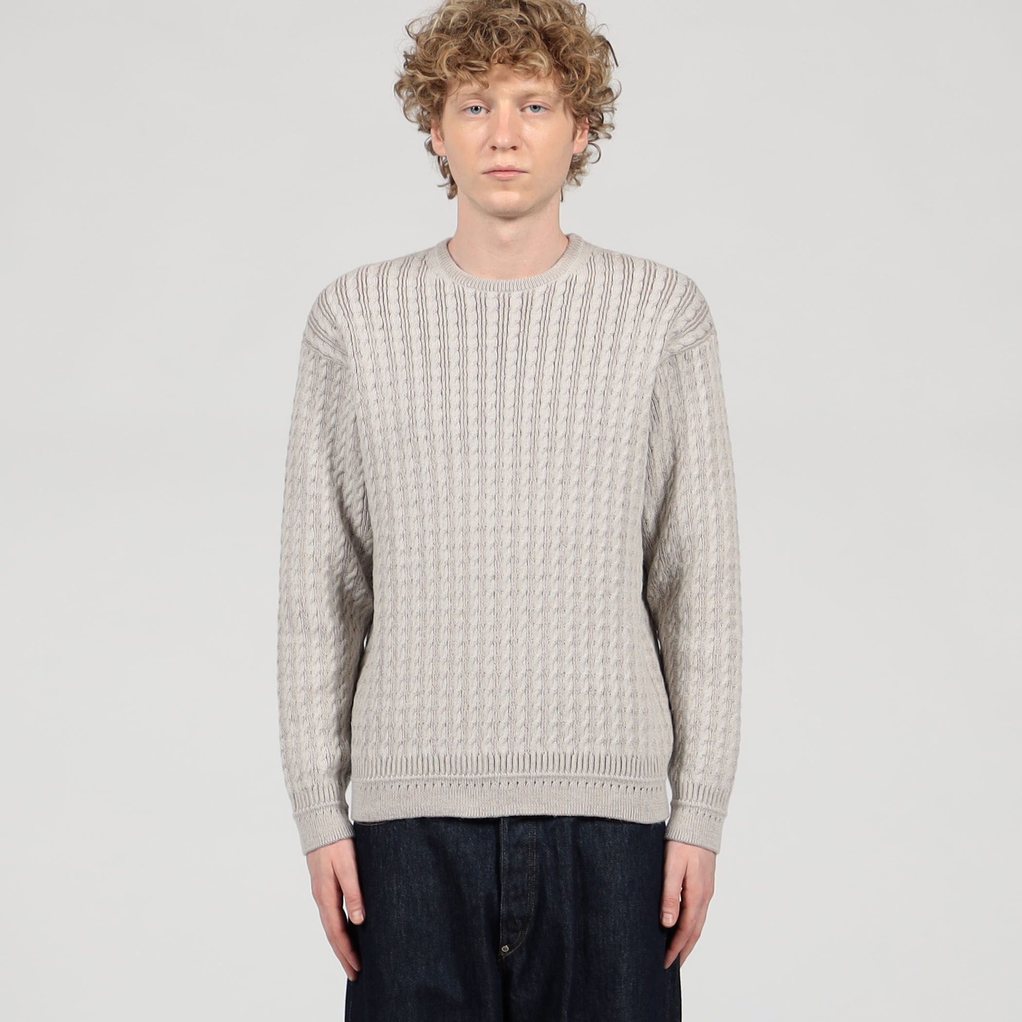 TOMORROWLAND tricot アルパカポリエステルケーブル クルーネックプル