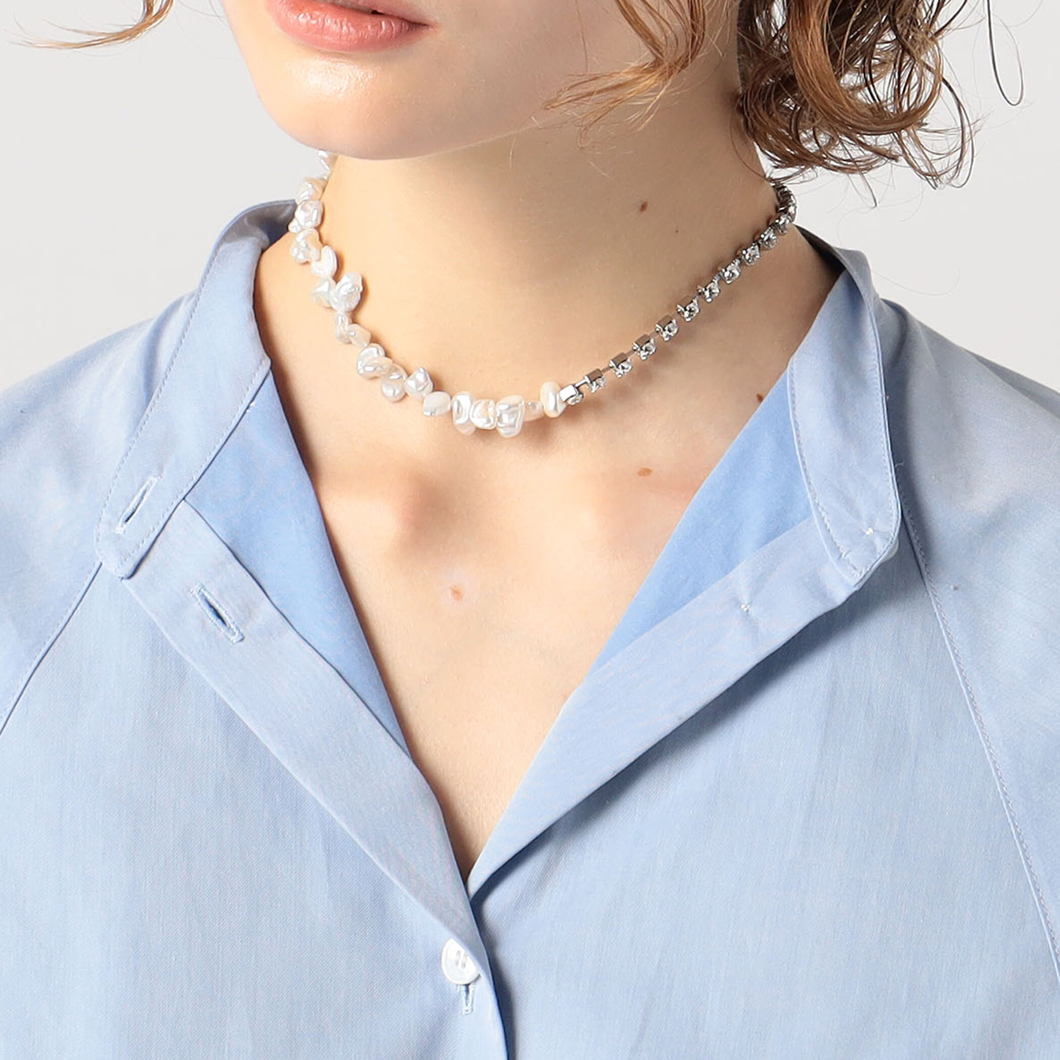 Le Chic Radical Crystal Pearl Collar ネックレス｜トゥモローランド