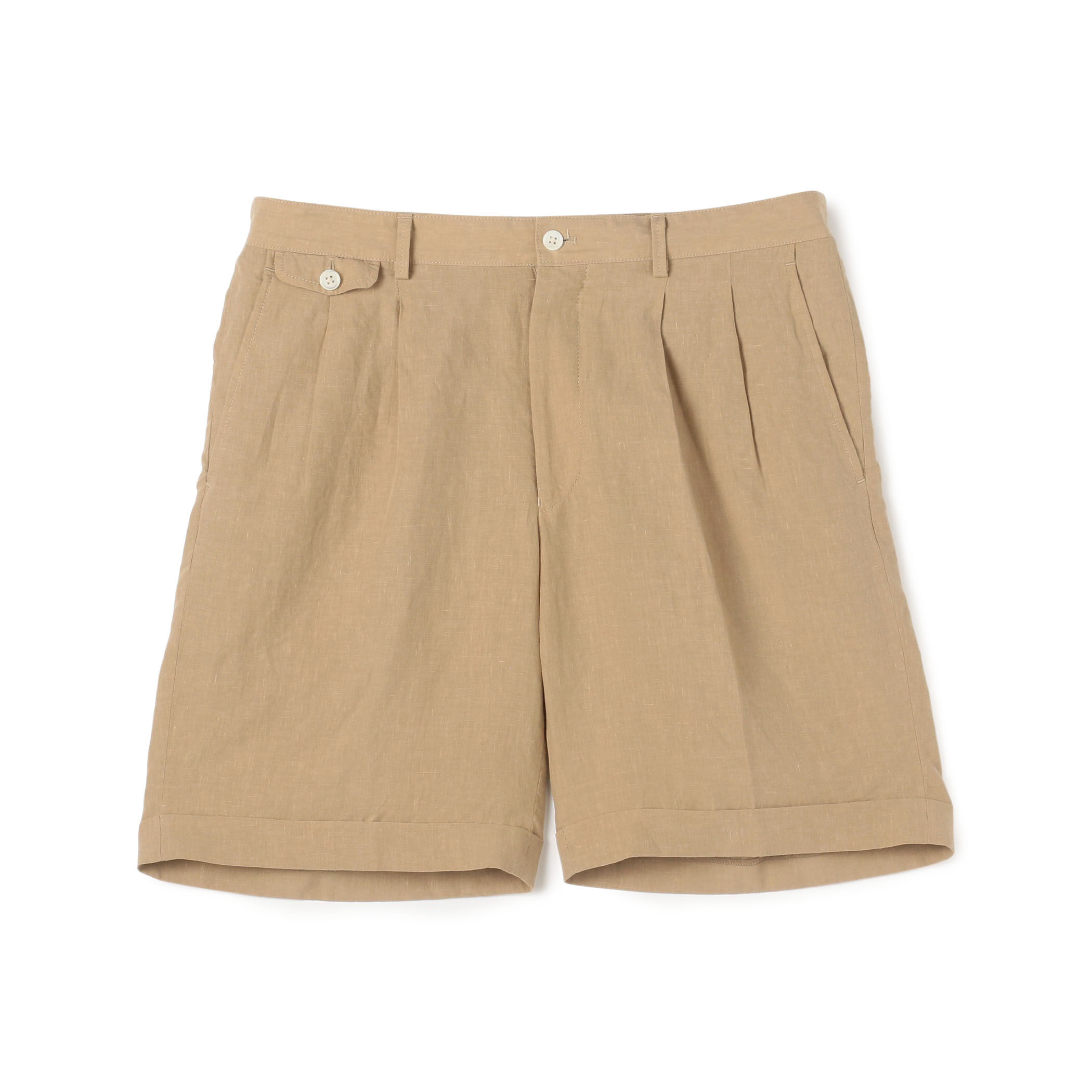 tomorrowland ベルジャンリネン 2プリーツショーツ ベルジャンリネン 2プリーツショーツ（TOMORROWLAND MENS