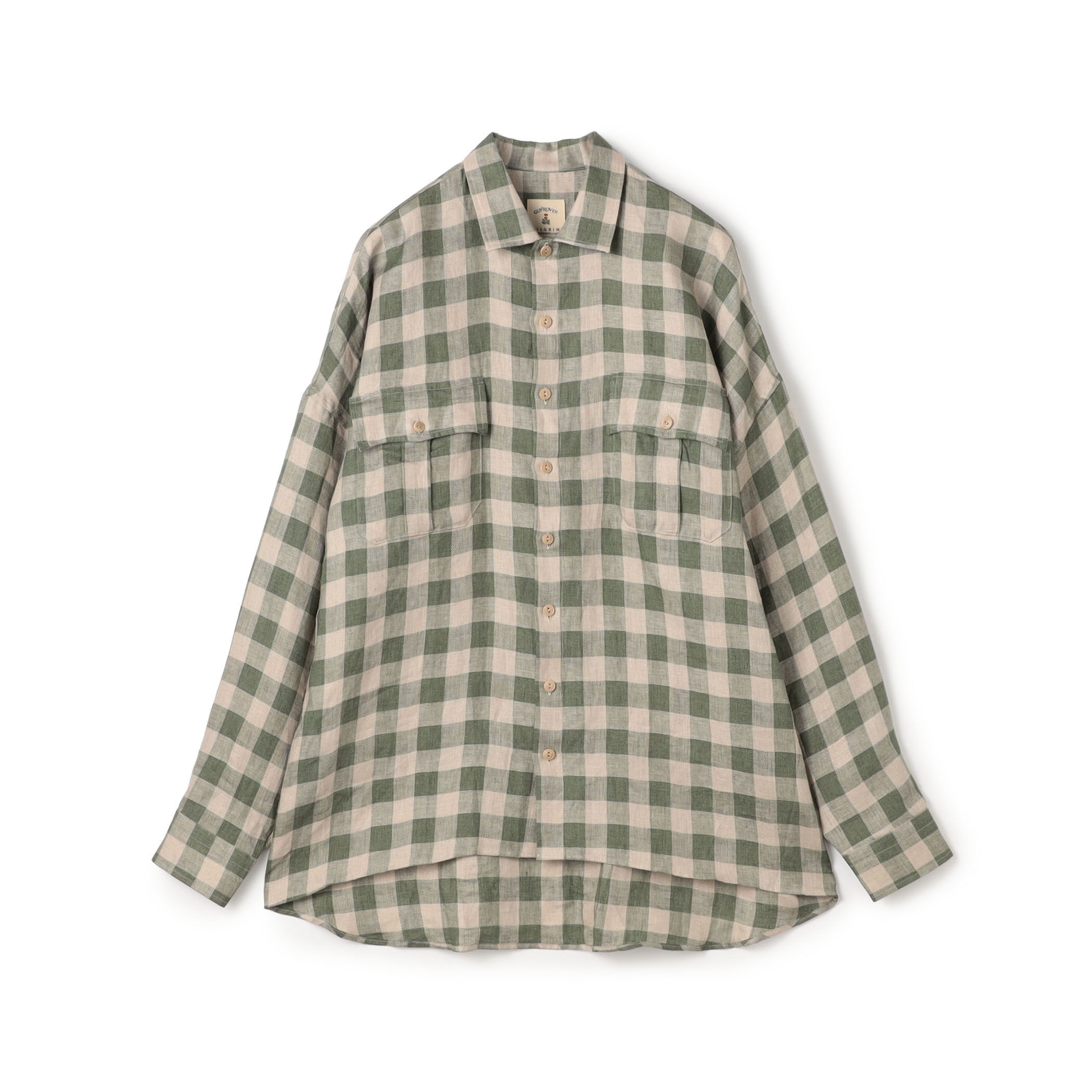別注】GUY ROVER リネンチェック オーバーシャツ｜トゥモローランド