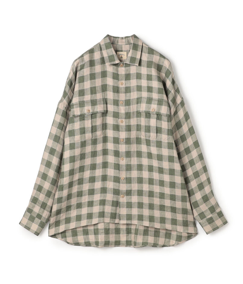 【別注】GUY ROVER リネンチェック オーバーシャツ