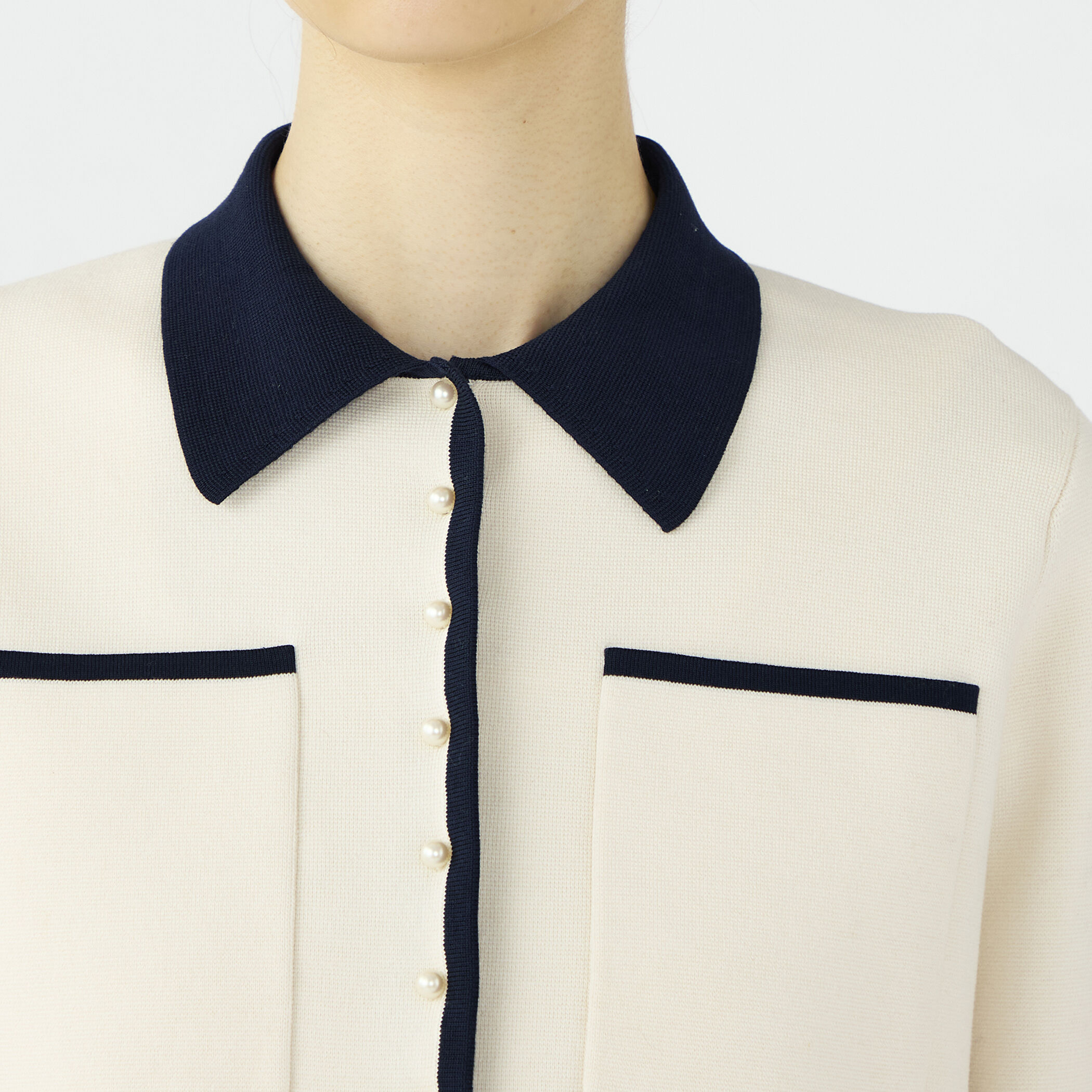 WEB先行予約】パールコンビ シャツカーディガン｜トゥモローランド