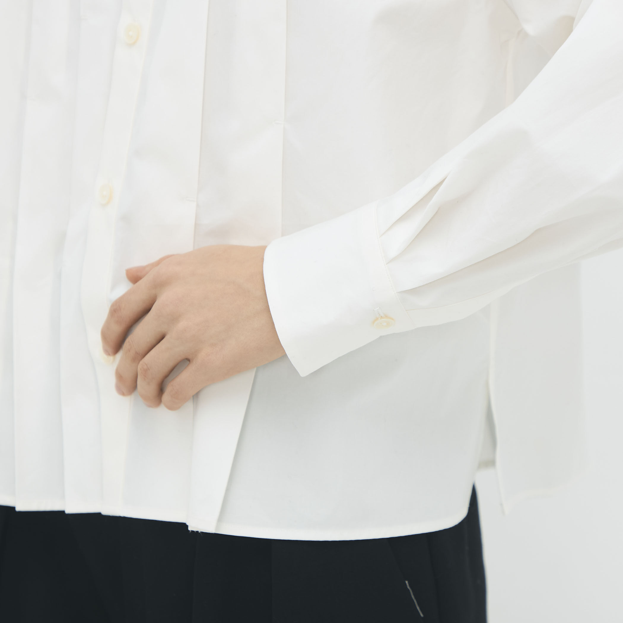 コットンシルクタイプライター ランダムダックシャツ